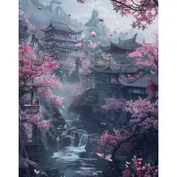 RUOPOTY Картина по номерам Дом Пейзаж Картина по номерам Акриловая краска на холсте Украшение дома DIY Подарок 40x50 см/16x20 дюймов без рамки 40x50cm NO Frame