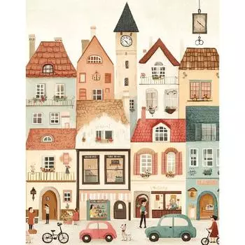 RUOPOTY Картина по номерам Дом Пейзаж Ручная роспись стены Искусство DIY Рисунок на холсте Украшение дома 40x50cm NO Frame