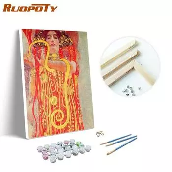 Ruopoty картина по номерам, фигурка девушки, настенное искусство, уникальный подарок, ручная роспись, картина по номерам, женская картина для гостиной 40x50cm NO Frame