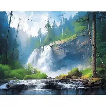 RUOPOTY Картина по номерам Горный ручей с рамкой Краска по номерам Ремесла Пейзаж для взрослых Домашний декор 40x50cm NO Frame