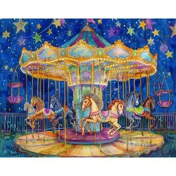 RUOPOTY картина по номерам карусель пейзаж для взрослых DIY картина по номерам краска на холсте украшение дома 40x50cm NO Frame