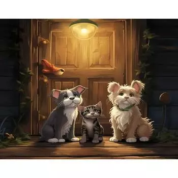 RUOPOTY картина по номерам кошка животное комплект акриловая картина с рамкой искусство уникальный подарок картина «сделай сам» для взрослых домашний декор 40x50cm NO Frame