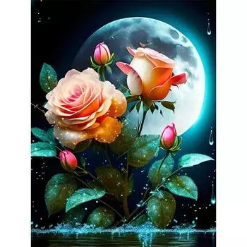 Ruopoty картина по номерам лунный пейзаж пейзаж на холсте картина маслом по номерам наборы для взрослых украшение дома подарок 40x50cm NO Frame