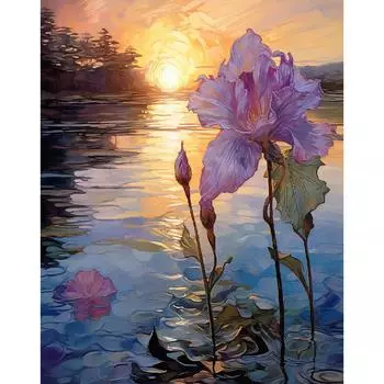 Ruopoty картина по номерам на холсте рисунок по номерам закат цветы краска для рисования товары для рукоделия декоративные картины 40x50cm NO Frame