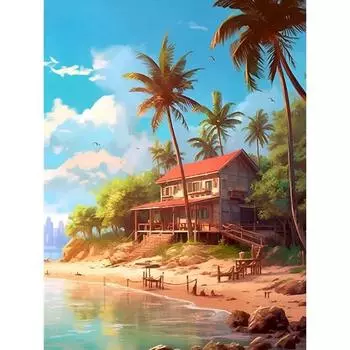 Ruopoty картина по номерам на холсте с рамкой, набор «сделай сам» для взрослых, морской пейзаж, акриловая краска, масляная картина, рисунок, раскраска по номерам