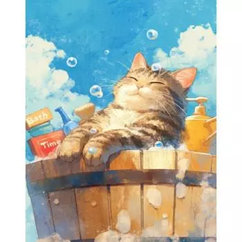 RUOPOTY Картина по номерам, нарисованная от руки кошка, животные, взрослый комплект, сделай сам, акриловая краска, холст, художественное произведение, подарок, украшение для дома 40x50cm NO Frame