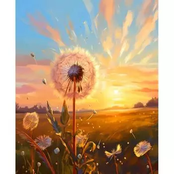 Ruopoty Картина по номерам Одуванчики под закатом Картина маслом по номерам Рисунок на холсте Украшение дома