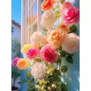 Ruopoty картина по номерам розы цветы 60x75 см DIY краска по номерам для ребенка безрамная современная картина на холсте уникальный подарок 40x50cm NO Frame