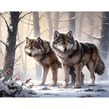 RUOPOTY картина по номерам с рамкой волк рисунок животного по номерам для взрослых акриловые краски Настенный декор подарок 40x50cm NO Frame