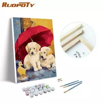 Ruopoty картина по номерам собака ручная роспись домашний декор настенное искусство уникальный подарок картина животное для гостиной 40x50cm NO Frame