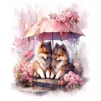 RUOPOTY картина по номерам собака животное с рамкой ручная роспись раскраска по номерам рисовать ремесло подарок своими руками 40x50cm NO Frame