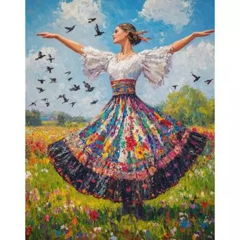 RUOPOTY Картина по номерам своими руками для взрослых, поделки, танец, фигурка, картина на холсте для домашнего декора, подарок своими руками 40x50cm NO Frame