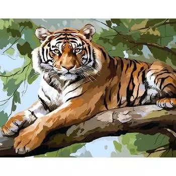 RUOPOTY Картина по номерам своими руками с рамкой Тигр Картина по номерам Краска с изображением животных Уникальный подарок 40x50cm NO Frame