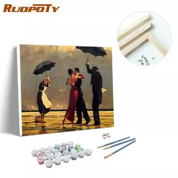 RUOPOTY картина по номерам танцовщица рисунок на холсте ручная роспись стены книги по искусству фотографии по номерам фигурка украшение дома подарок 40x50CM NO Frame
