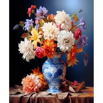 Ruopoty картина по номерам ваза для цветов 40x50 см рамка раскраска по номерам рисунок на холсте DIY украшение дома подарок
