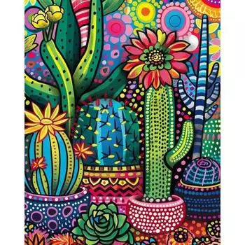 RUOPOTY картина по номерам зеленое растение кактус рисунок на холсте ручная роспись подарок DIY картина по номерам наборы украшения дома 40x50cm NO Frame