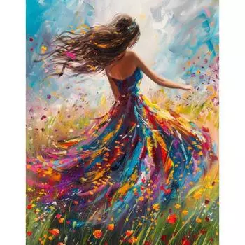 RUOPOTY Картина по номерам Женская акриловая краска на холсте Картина по номерам для взрослых Идеи своими руками Домашний декор 40x50cm NO Frame