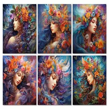 RUOPOTY картина по номерам, женская фигура, холст, картина с рамкой, набор красок по номерам, поделки своими руками, ручная работа, домашний декор 40x50cm NO Frame