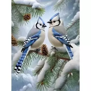 RUOPOTY картина по номерам зимние птицы рисунок на холсте ручная роспись художественный подарок DIY картинки по номерам наборы домашнего декора 40x50cm NO Frame