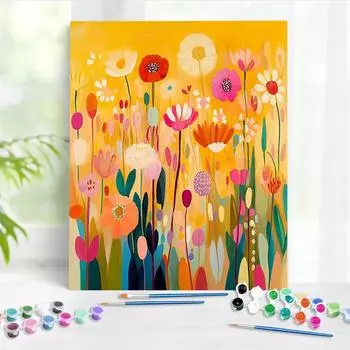 RUOPOTY Картина с цифрами Цветочная гроздь Картина маслом на холсте для взрослых DIY Поделки по номерам Акриловые наборы Декор для дома 40x50cm NO Frame