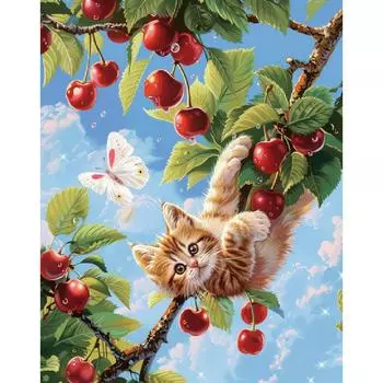 RUOPOTY картина «сделай сам», картина по номерам, кошки, животные, акриловая краска по номерам, наборы ручной работы для домашнего декора, подарок 40x50 см/16x20 дюймов без рамки