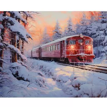 RUOPOTY картины по номерам снежный пейзаж картина маслом по номерам наборы DIY рисунок на холсте ручная роспись домашний декор уникальный подарок 40x50cm NO Frame