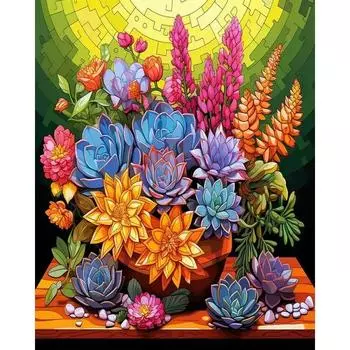 RUOPOTY картины по номерам суккулентные растения набор пейзажей живопись по номерам рисунок на холсте ручная роспись художественный подарок домашний декор 40x50cm NO Frame