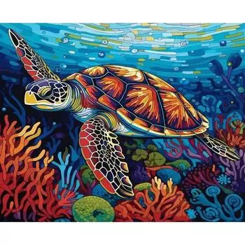 RUOPOTY Kleuren Op Nummer Diepzeeschildpad Canvas Schilderij Muurkunst Foto Uniek Geschenk Diy Ambachten Nummers Schilderij Kit