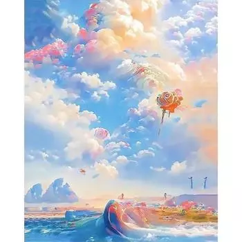 RUOPOTY красивые пейзажи неба Diy картина по номерам в рамке наборы масляных красок акриловый пигмент на холсте цифровой ремесло домашний декор 40x50cm NO Frame