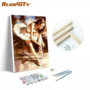 RUOPOTY краска по номерам балетная девушка настенное искусство уникальный подарок ручная роспись картина по номерам фигурка декор детской комнаты 40x50CM NO Frame