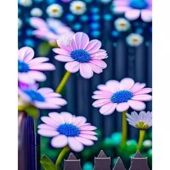 RUOPOTY Краска по номерам, цветы, рисунок по номерам на холсте, фиолетовая маленькая ромашка, изделия ручной работы, украшение, подарок, Декор своими руками
