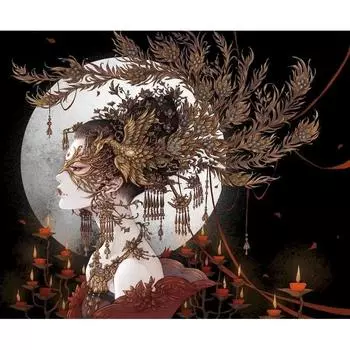 Ruopoty краска по номерам девушка рисунок на холсте ручная роспись художественный подарок DIY картины по номерам женские наборы для волос украшение дома 40x50cm NO Frame