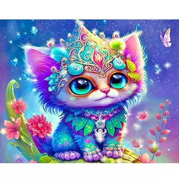 RUOPOTY Краска по номерам для стартовых наборов, красочные милые кошки, животные, изображение по номерам, рисунок акриловой краской с кисточками для подарка «сделай сам» 40x50cm NO Frame