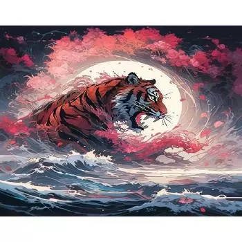 RUOPOTY краска по номерам для взрослых с рамкой наборы для рукоделия с изображением тигра животное украшение для спальни подарок