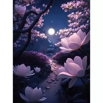 RUOPOTY краска по номерам фиолетовый цветок дерево рисунок на холсте ручная роспись картина подарок картины по номерам наборы искусство домашний декор 40x50cm NO Frame