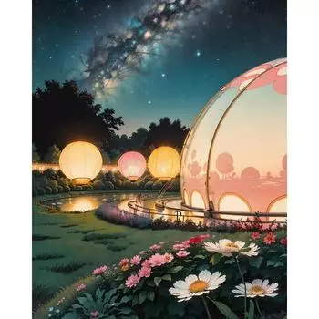 RUOPOTY краска по номерам ночной вид на двор раскраска по номерам произведение искусства для взрослых современный набор «сделай сам» украшение дома