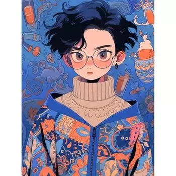 RUOPOTY краска по номерам с рамкой аниме девушка раскраска по номерам рисунок масляная картина краска домашний декор на холсте подарок искусство 40x50cm NO Frame