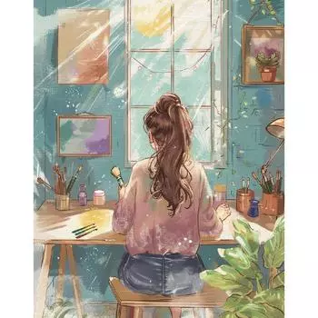 RUOPOTY краска по номерам женщина для взрослых DIY картина по номерам рисунок краска на холсте украшение дома