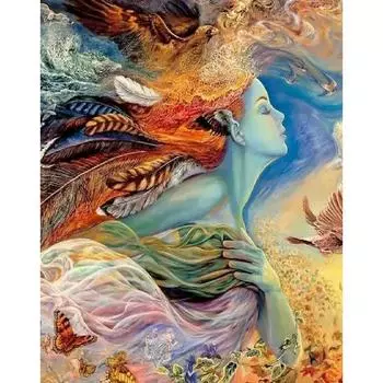 RUOPOTY Красочная женская фигурка, картина маслом по номерам, наборы для взрослых, Painti по номерам, современное украшение для дома, гостиной 40x50cm NO Frame