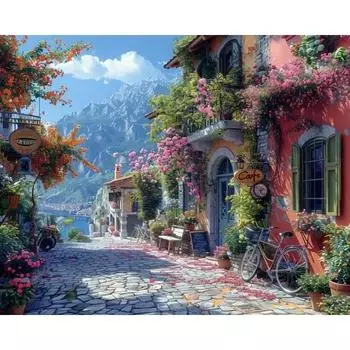 RUOPOTY Landschap Foto S Op Nummer Stad Kits Schilderen Op Nummer Landschapstekening Op Canvas Handgeschilderde Kunst Diy Cadeau 40x50cm NO Frame