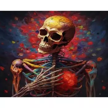 RUOPOTY Modern Schilderij Op Nummer Schedel Kit Tekening Op Canvas Muurkunst Foto Voor Volwassenen Originele Geschenken Nummers Schilderij 40x50cm NO Frame
