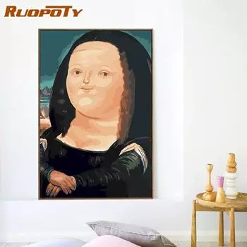 Ruopoty мультфильм картины по номерам милые масляные краски для детей подарок DIY масляные краски для начинающих акриловый пигмент холст раскраска