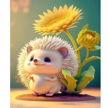 RUOPOTY Наборы для рисования по номерам, акриловая краска с цифрами, милый ежик, животные, настенная картина для домашнего декора, 40x50 см 40x50cm NO Frame