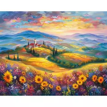 RUOPOTY Наборы для рисования по номерам для начинающих Картина на холсте Горные цветы Картина по номерам Настенное искусство Подарочная картина Раскраска для взрослых Искусство 40x50cm NO Frame