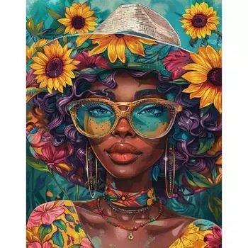 RUOPOTY Наборы для рисования по номерам для взрослых с цветами для женщин, ручная роспись, акриловый рисунок, настенное искусство, домашний декор 40x50cm NO Frame