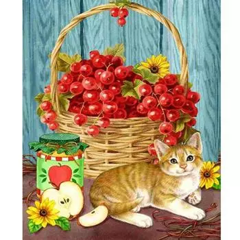 RUOPOTY Наборы для рисования по номерам Корзина с фруктами Акриловая краска с цифрами Настенная картина для домашнего декора 40x50 см с рамкой 40x50cm NO Frame