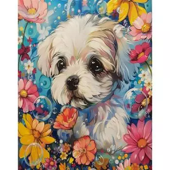 RUOPOTY Наборы для рисования по номерам «Сделай сам», краска для собак с цифрами, акрил на холсте для подарка «Сделай сам», 40x50 см, домашний декор 40x50cm NO Frame