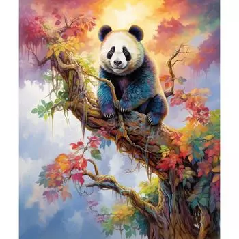 RUOPOTY Наборы картинок по номерам для взрослых, ручная роспись, панды, лазить по деревьям, картина маслом по номерам, домашний декор с животными 40x50cm NO Frame