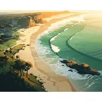 Ruopoty океан пляж краска по номерам ремесленные картины по номерам морской пейзаж холст раскраска по номерам для взрослых 40x50cm NO Frame