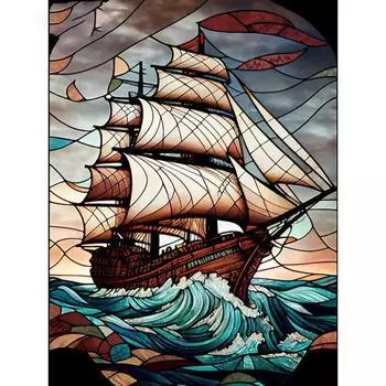 RUOPOTY Olieverfschilderij Op Nummer Zeilboot Volwassenen Ambachten Schilderen Op Nummer Landschap Schilderij Домашний декор 40x50cm NO Frame